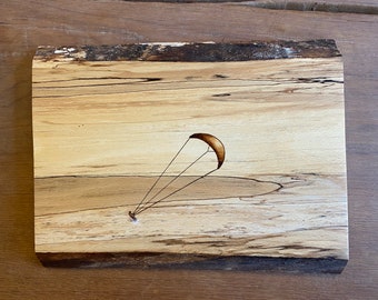 Kitesurfing, art, Pyrography