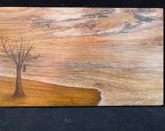 Spring Dive, wooden painting, wood fires