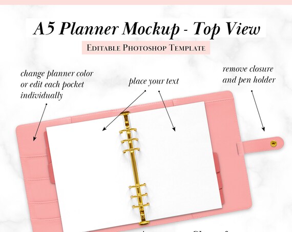 Download A5 Planner Mockup Top View Ring Binder Mockup Open Magazine Mockup Psd Free All Free Mockups