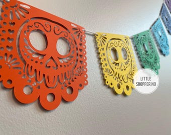 Dia De Los Muertos Banner, Papel Picado Banner, Day of the Dead Banner, Ofrenda Banner, Dia De Los Muertos Papel Picado Banner, Sugar Skull
