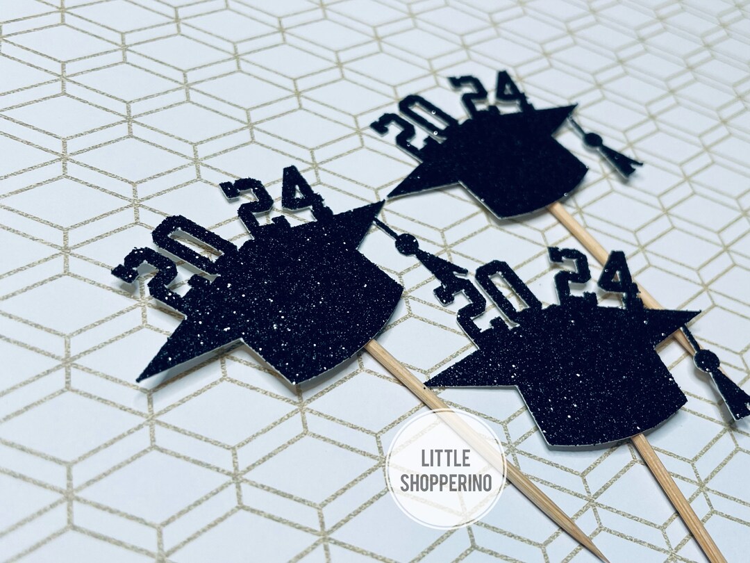 Class of 2024 Cupcake Toppers Graduation Cupcake Toppers Etsy