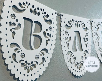 Custom Papel Picado Banner, Personalized Banner, Party Decoration Banner, Baby Banner, Wedding Banner, Latin Vibes Decor, Fiesta Decoration