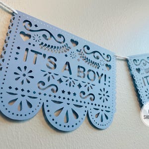 Its A Boy Banner, Papel Picado Banner, Bebe Decoration Banner, Baby Shower Banner, Talavera Decorations, Spanish Baby, Fiesta Decoration