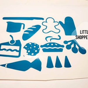 Baking Decal, Kitchen Mixer Decal, Bakers Decal, Custom  Decal, Cupcake, Cookies, Apron, Spatula, Stars Decals, Bakers Gift