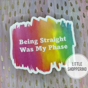 Being Straight was my Phase Sticker, Pride Vinyl Sticker, LGBTQ Sticker, Love is Love, Rainbow Sticker, Pride Celebration