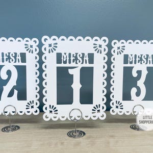 Papel Picado Numeros de Mesa, Mexican Inspired Decorations, Elegant Table Numbers, Fiesta Decorations, Wedding Decorations, Latin Inspired