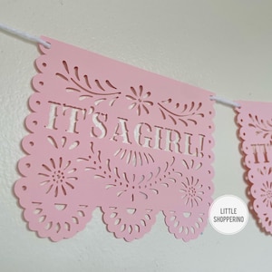 Its A Girl Banner, Papel Picado Banner, Bebe Decoration Banner, Baby Shower Banner, Talavera Decorations, Spanish Baby, Fiesta Decoration