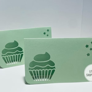 Segnaposto per dolci, decorazioni per feste, decorazioni per espositori da forno, decorazioni per cupcake, decorazioni per pasticceri, biglietti per cupcake, biglietti da forno