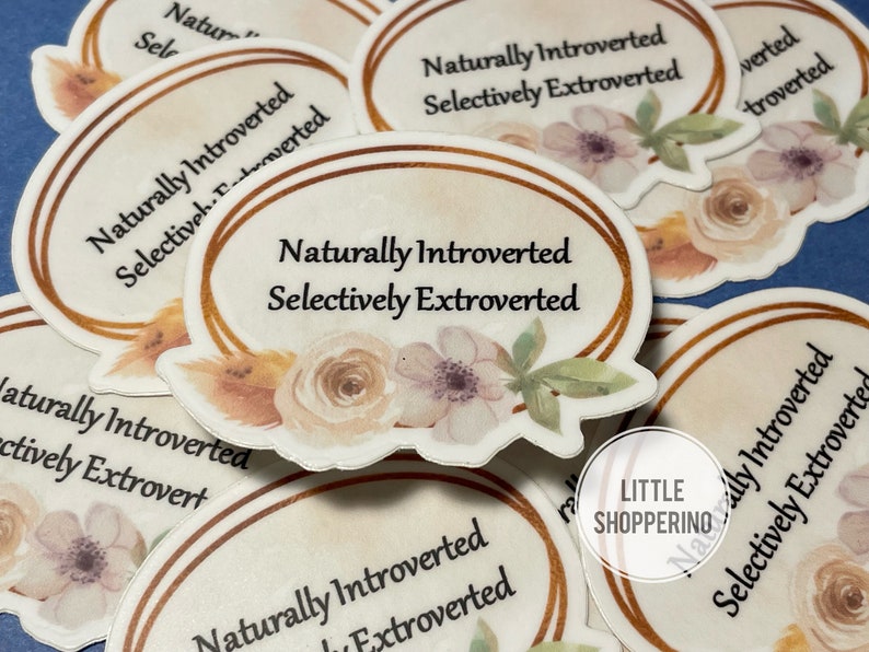 Introvert/extrovert Vinyl Sticker: Floral Self-care Decal - Etsy