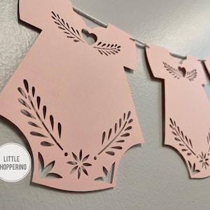 Baby Onesie Banner, Papel Picado Onesie Banner, Bebe Decoration Banner, Baby Shower Banner, Onesie Garland, Talavera Onesie, Spanish Baby