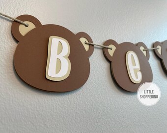 Custom Teddy Bear Banner, Osito Banner, Baby Shower Banner, Party Decor Banner, Bear Banner, Can Bearly Wait Banner