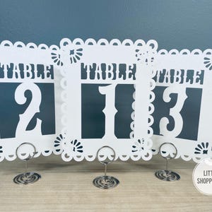 Papel Picado Table Numbers, Mexican Inspired Decorations, Arch Table Numbers, Fiesta Decorations, Wedding Decorations, Latin Inspired Deco
