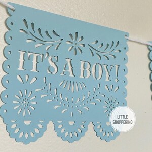 Its A Boy Banner, Papel Picado Banner, Bebe Decoration Banner, Baby Shower Banner, Talavera Decorations, Spanish Baby, Fiesta Decoration
