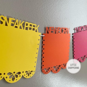 First Birthday Photo Banner, One Year Papel Picado Banner, Milestone Banner, One Year Party Decoration, Fiesta Decoration,1st Year Pic Decor