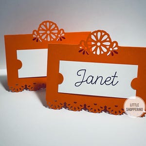 Papel Picado Place Cards, Party Decoration, Table Decorations, Latin Vibes Decor, Fiesta Decoration, Custom Place Cards, Floral Place Cards