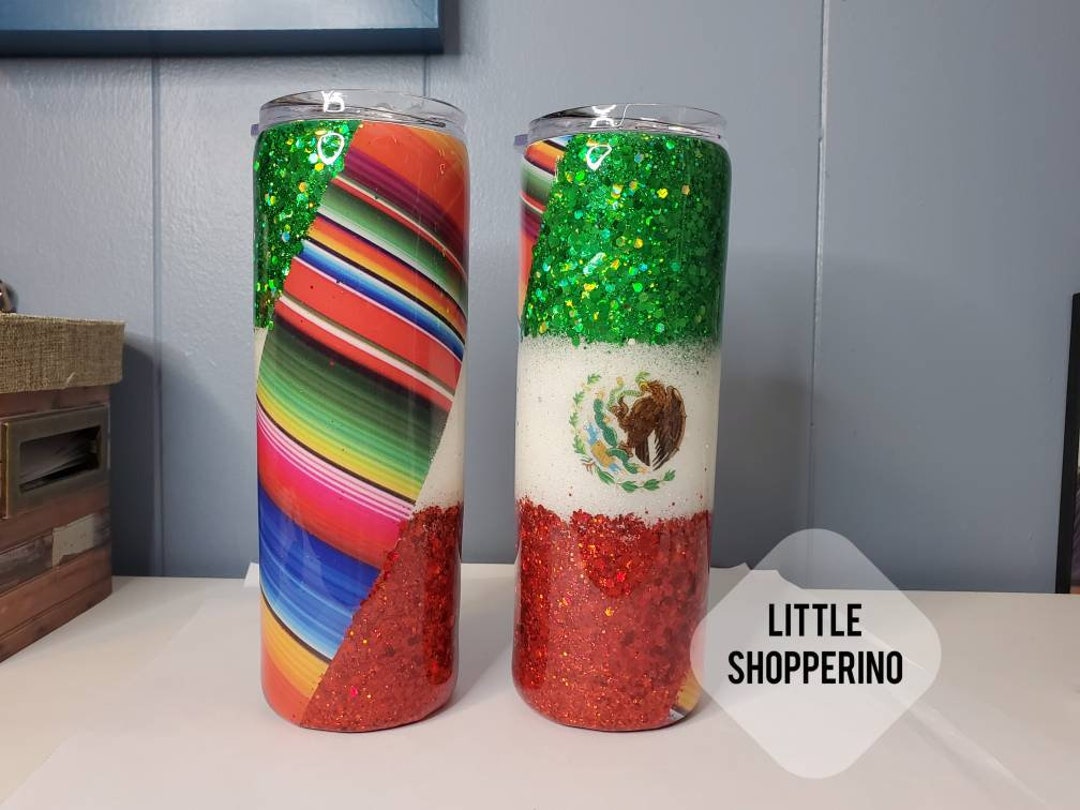 Mexican Flag Tumbler, Custom Stainless Steel Tumbler,hispanic Tumbler