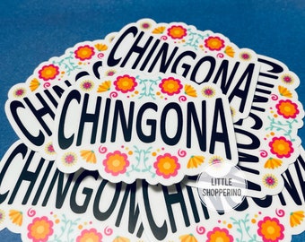 Chingona Sticker, Latina Sticker, Embroidery Sticker, Spanish Sticker, Mexican Sticker, Floral Sticker, Hispanic Sticker, Folkloric Sticker