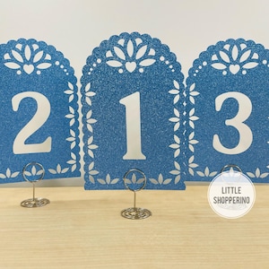 Papel Picado Table Numbers, Mexican Inspired Decorations, Arch Table Numbers, Fiesta Decorations, Wedding Decorations, Latin Inspired Deco