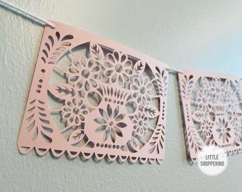 Cantarito Banner, Papel Picado Banner, Foral Decoration Banner, Flowers Banner, Talavera Decorations, Spanish Wedding, Fiesta Decoration
