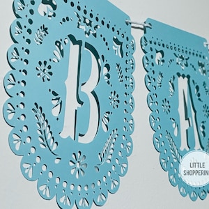 Custom Papel Picado Banner, Personalized Banner, Party Decoration Banner, Baby Banner, Wedding Banner, Latin Vibes Decor, Fiesta Decoration