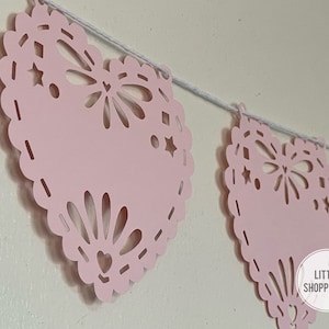 Heart Papel Picado Banner, Spanish Banner, Party Decoration Banner, Baby Banner, Wedding Banner, Latin Vibes Decor, Fiesta Decorations