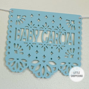 Custom Papel Picado Banner, Personalized Banner, Party Decoration Banner, Baby Shower Banner, Latin Vibes Decor, Bebe Fiesta Decoration