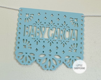 Custom Papel Picado Banner, Personalized Banner, Party Decoration Banner, Baby Shower Banner, Latin Vibes Decor, Bebe Fiesta Decoration