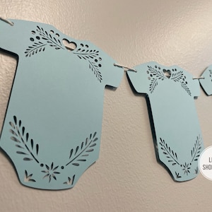 Baby Onesie Banner, Papel Picado Onesie Banner, Bebe Decoration Banner, Baby Shower Banner, Onesie Garland, Talavera Onesie, Spanish Baby