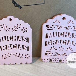 Muchas Gracias Tags, Papel Picado Tags, Party Favor Tags, Wedding Tags, Party Decorations, Mexican Tag, Spanish Tags, Baby Shower Favors