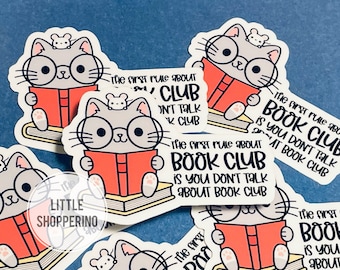 Book Club Sticker, Cat Sticker, Cat Lover, Cat lady sticker, Book sticker, Nerdy Sticker Vinyl Sticker, Reading Sticker