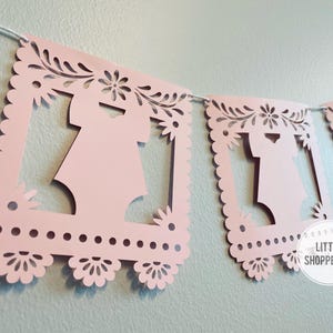Baby Onesie Banner, Papel Picado Onesie Banner, Bebe Decoration Banner, Baby Shower Banner, Onesie Garland, Talavera Onesie, Spanish Baby
