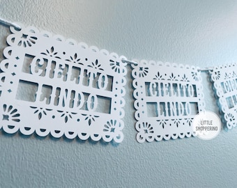 Cielito Lindo Banner, Papel Picado Banner, Bebe Decoration Banner, Baby Shower Banner, Talavera Decorations, Spanish Baby, Fiesta Decoration