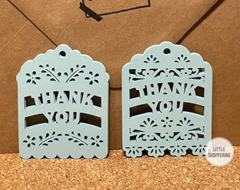 Thank You Tags, Papel Picado Tags, Party Favor Tags, Decorative Tags, Party Decorations, Mexican Tag, Spanish Tags, Wedding Tags
