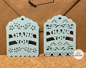 Dank u tags, papel picado tags, partij gunst tags, decoratieve tags, feestdecoratie, Mexicaanse tag, Spaanse tags, bruiloft tags