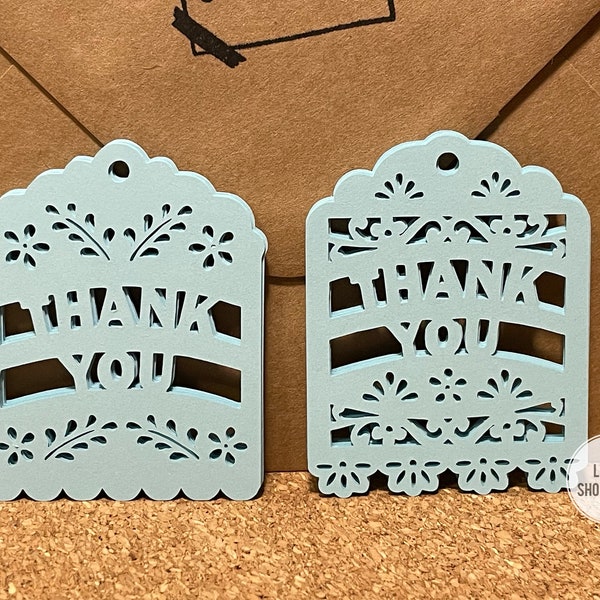 Thank You Tags, Papel Picado Tags, Party Favor Tags, Decorative Tags, Party Decorations, Mexican Tag, Spanish Tags, Wedding Tags