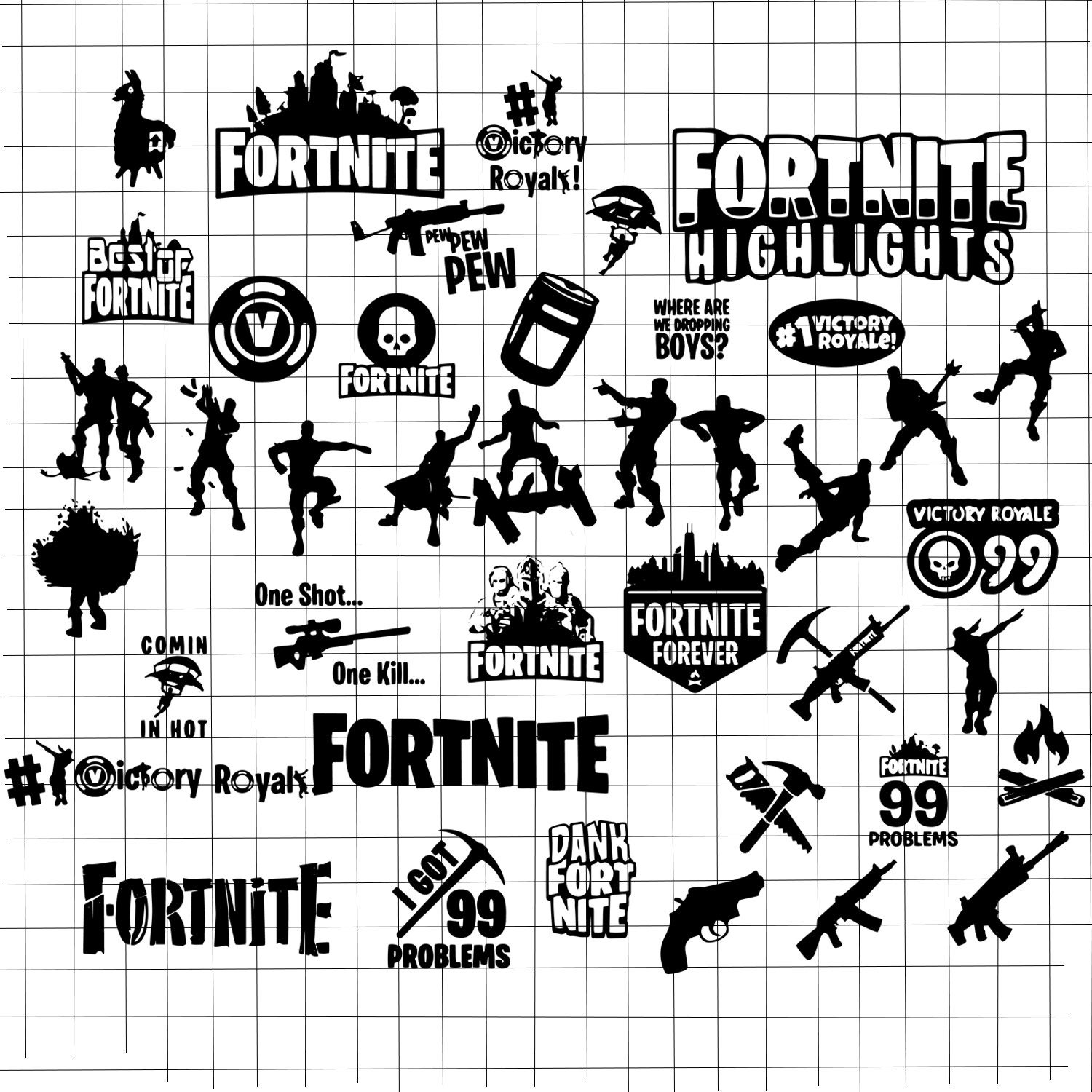 Download Fortnite Llama Clipart Black And White | How To Get Free V ...