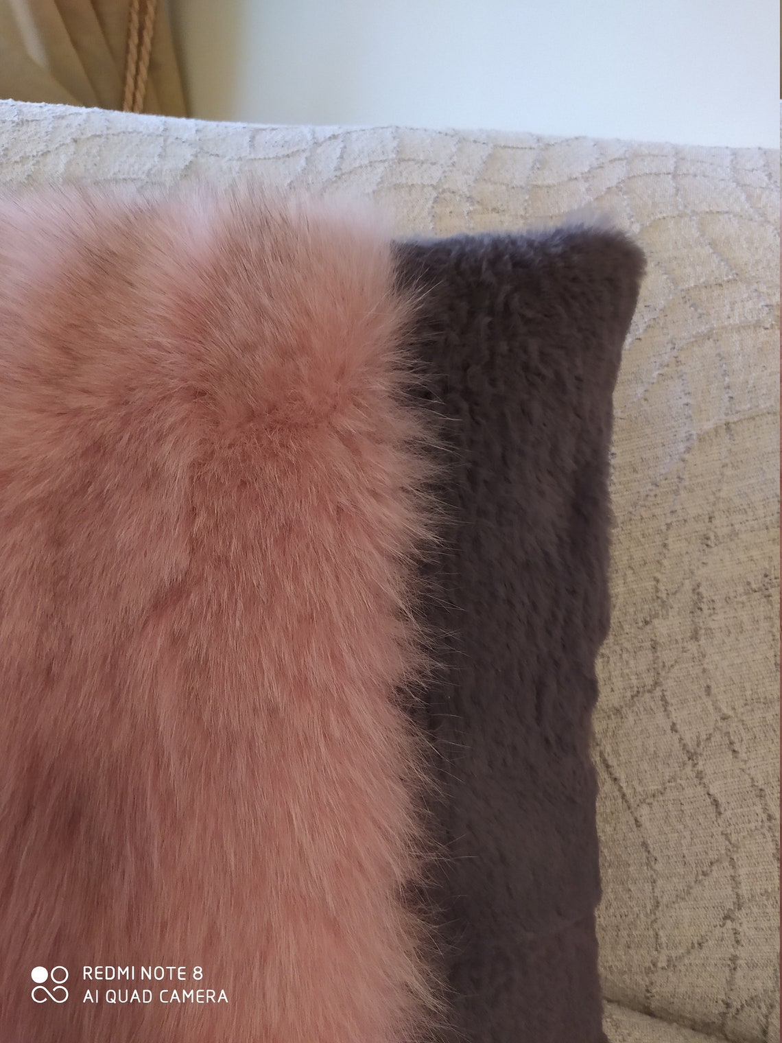 Pillow cover/ Decorative/ Real fur pillow/ Patchwork/ Home Etsy