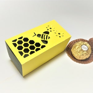 SVG Cut File Chocolade Geschenkdoos Honingraat Mini Snoephouder Cut File Cricut Template Bijenkorf Gunstdoos Dxf Bonbonniere Doos Valentijnsdag