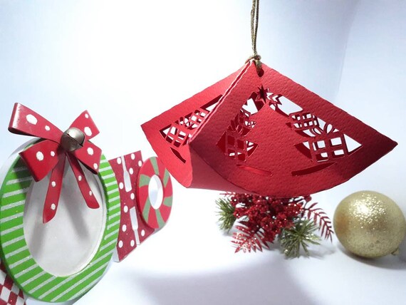 Download Svg Christmas Ornament Box Cricut Lantern 3d Paper Craft Tree Etsy