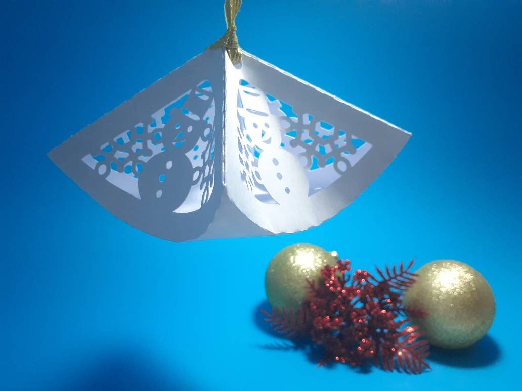 Download Svg Christmas Ornament Box Cricut Lantern 3d Paper Craft Etsy