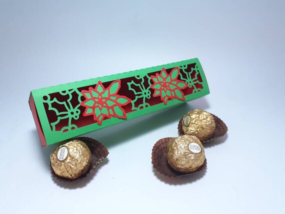 Svg Christmas Flower Chocolate Gift Box Svg Cut Files Candy Etsy