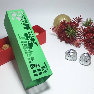 Boîte cadeau chocolat sapin de Noël SVG Fichiers découpés Svg Porte-bonbons Modèle Cricut Boîte à friandises de Noël DXF Boîte à bonbonnière Cadeau de Noël