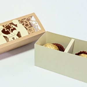 Boîte cadeau de chocolat de Noël SVG Fichiers de découpe Svg Porte-bonbons Modèle Cricut Boîte de friandises de Noël DXF Boîte à bonbonnière Cadeau de Noël