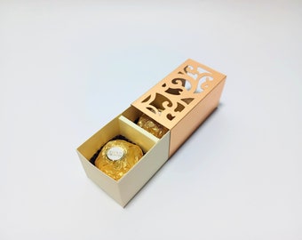 SVG Wedding Chocolate Gift Box Mini Candy Box Swirly Arabesques Wedding Svg Cut Files Candy Holder | Cricut Maker Explore JOY | Laser Cameo