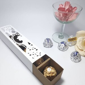 SVG Schnittdatei Schokoladen-Geschenkbox Sweet 16 Süßigkeitenhalter Schnittdatei Cricut Vorlage Prinzessin 16. Gastgeschenkbox Dxf Bonbonniere Box 16. Geburtstag