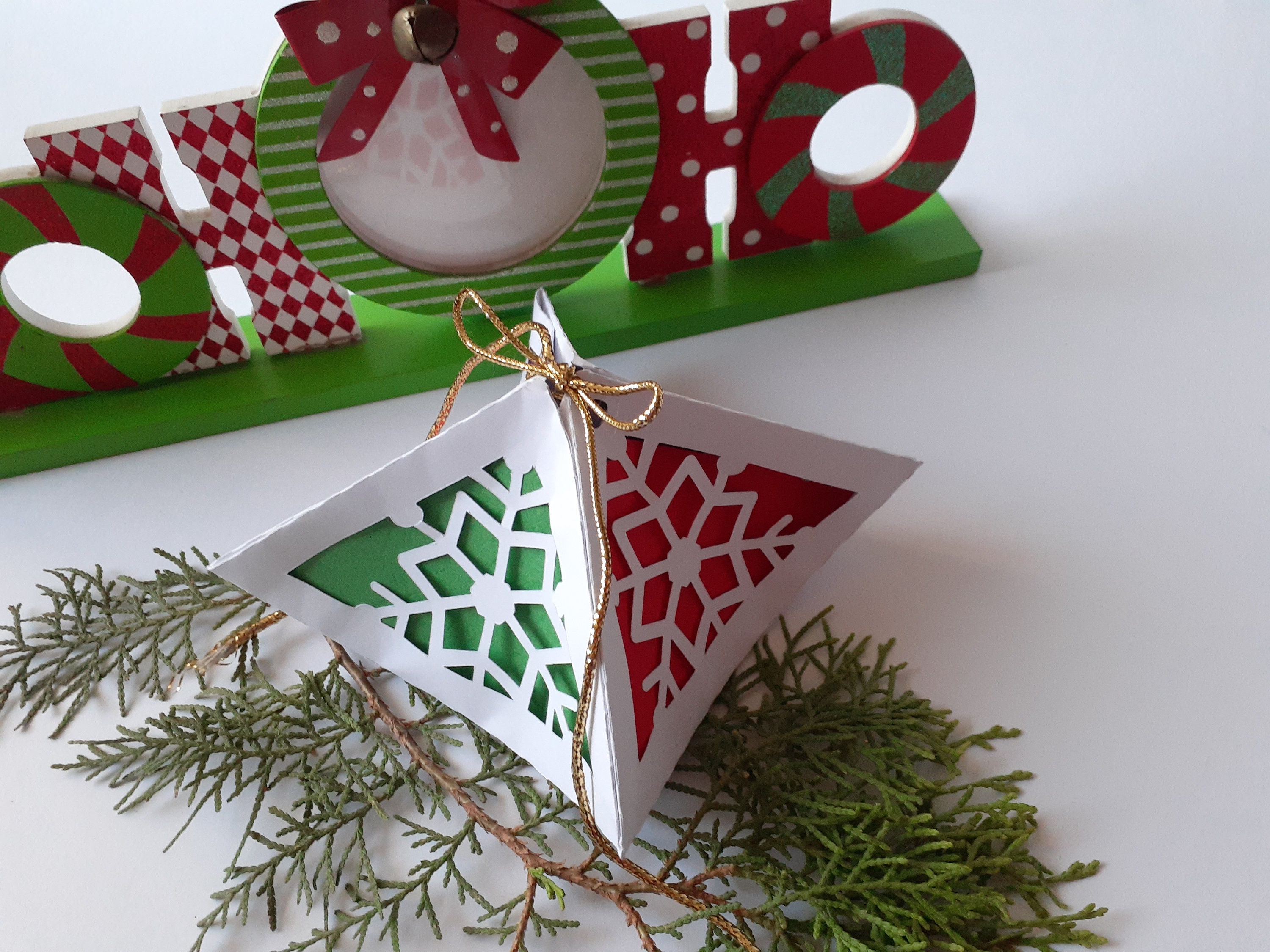 Download Svg Christmas Ornament Box And Lantern 3d Paper Craft Etsy