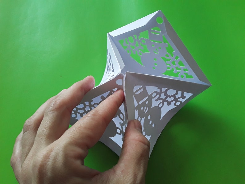 Download SVG Christmas Ornament Box Cricut Lantern 3D Paper Craft ...