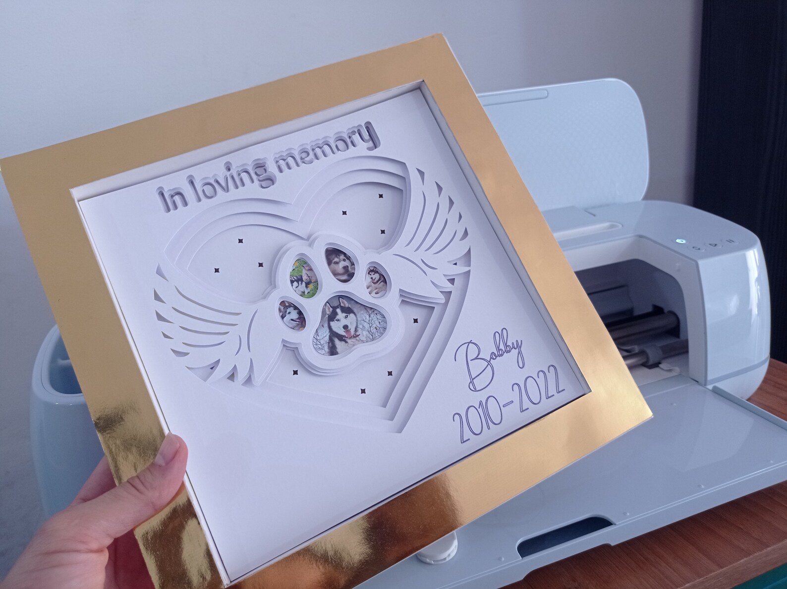Paw Print Pet Memorial Shadowbox SVG 3D Layered SVG Paper - Etsy
