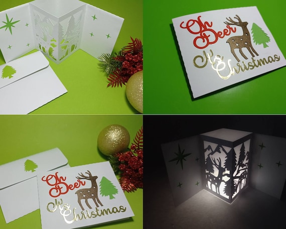 hebzuchtig stijl Zilver SVG Pop Up Kerstkaart Sjabloon 3D Papier Lanter Waxinelicht - Etsy Nederland