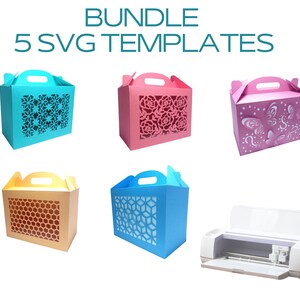 SVG Giebelbox Rose DIY Schneidedatei svg cricut Silohuette Cameo Laser Cut Geschenkbox
